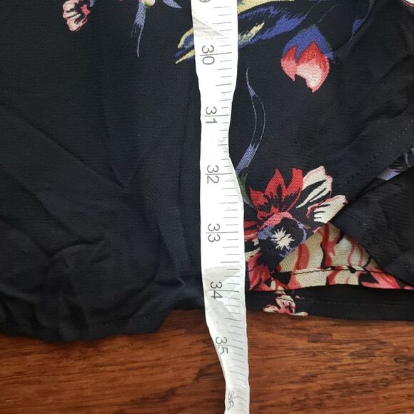 Reformation Black Floral Chic Feminine Workcore Trendy Mini Wrap Dress Size S - Picture 6 of 8